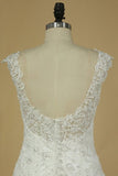 2024 Mermaid Wedding Dresses Straps Tulle Court Train PND52968