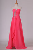 2024 Prom Dresses Sheath/Column Sweetheart Asymmetrical With PRAD4HRP