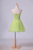 2024 Sweetheart A Line Tulle Homecoming Dress With Beads & PFYR191Q