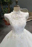 2024 Special Offer Wedding Dresses Tulle Lace Up High Neck With PG1KDSER