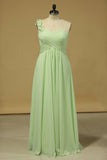 2024 New Arrival One Shoulder Bridesmaid Dress Chiffon PNA6LL7K