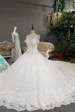 2024 Marvelous Wedding Dresses Lace Up Off The Shoulder With Appliques And Crystals PC39QPTF