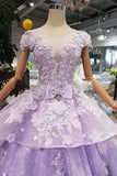 2024 Prom Dresses Short Sleeves Lace PFCMSCKN