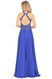 2024 Chiffon Scoop Prom Dresses A Line Beaded Bodice Chiffon Floor Length