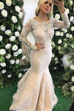 2024 Long Sleeves Scoop Mother Of The Bride Dresses Mermaid Lace PM262DPJ