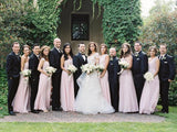 Simple Pink Mismatched A-Line Bridesmaid Dresses, Elegant Chiffon Bridesmaid Dress STK15397