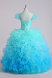 2024 Quinceanera Dresses Ball Gown Floor Length With Beads PYFBGHXR