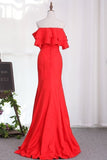 2024 Evening Dresses Boat Neck Mermaid With Slit PZZJ75X3