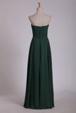 2024 Prom Dress Fitted & Pleated Bodice A Line Chiffon Beaded Floor PBXQ2KKJ