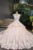 2024 New Arrival Marvelous Floral Wedding Dresses Lace Up Scoop Neck PFCPZJZD