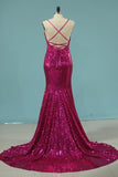 2024 Mermaid Spaghetti Straps Prom Dresses With P5RJJKQY