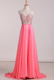 2024 Sweetheart Prom Dresses A Line Chiffon With PJHHAGNA