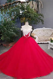 2024 New Arrival Off The Shoulder Lace Up Red Wedding Dresses/Quinceanera PD2HK2CF