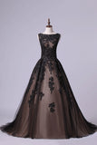 2024 High Neck A-Line Prom Gown Sweep Train With P613F78T