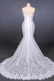 Charming Mermaid Spaghetti Straps Ivory Sweetheart Wedding Dresses with Applique STK15109