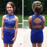 Mermaid Homecoming Dresses Two Pieces Royal Blue Homecoming Dresses