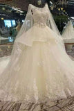 2024 New Arrival Luxurious Wedding Dresses Lace Up With Appliques And Beading PZL29L51