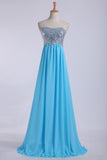 2024 Prom Dresses Scalloped Neckline Sequined Bodice Beaded Waistline With Shirring Chiffon PNDYMTFF