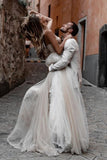 Rustic A Line Tulle Sweetheart Strapless Wedding Dresses, Sleeveless Beach Bridal Dresses STK15526