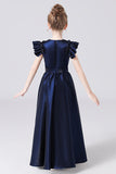 A- Line Elegant Sleeveless Floor Length Flower Girl Dresses