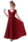 A Line Chiffon Sleeveless Flower Girl Dresses With Pleats