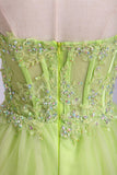 2024 Sweetheart A Line Tulle Homecoming Dress With Beads & Applique