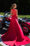 2024 V Neck Satin Prom Dresses A Line With Applique PQRYKYRF