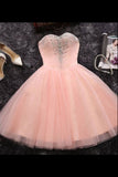 2024 Sweetheart Homecoming Dresses A Line Tulle With Beads Above Knee Length