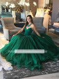 Elegant Green Ball Gown Sweetheart Strapless Sleeveless Quinceanera Prom Dresses