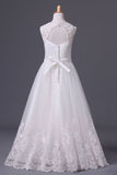 2024 Scoop Flower Girl Dresses A Line Tulle Ankle Length PSMXRP73