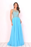 2024 Prom Dresses Scoop Chiffon With Beading A PTPS21JR