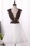 2024 V Neck Beaded Bodice Homecoming Dresses A Line P3N6XCDM