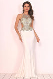 2024 Prom Dresses Scoop Beaded Bodice Mermaid Spandex PX69NZA7