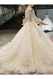 Count Train Princess Wedding Dresses Sweetheart Long Sleeves Ball Gown Wedding STKPJ37M9KE