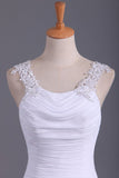 2024 White Prom Dresses Straps Mermaid/Trumpet Ruffled Bodice Beaded PN24ZDF5