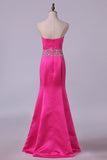 2024 Sweetheart Mermaid Prom Dresses Beaded Waistband Floor PF8JPRQJ