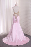 2024 Prom Dresses Mermaid See-Through Halter Beaded Bodice P5M8X1EA