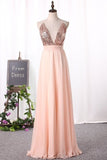 2024 New Arrival Sexy Spaghetti Straps Prom Dresses A Line Chiffon With PJZ24SF2