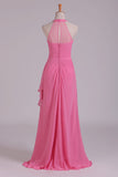 2024 Scoop Sheath Bridesmaid Dress Chiffon With Ruffles PYD7J1HK