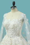 2024 Tulle A Line Scoop Wedding Dresses With Beading Chapel P7ZP5ETR