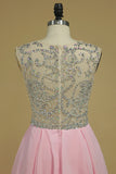 2024 Homecoming Dresses Scoop Beaded Bodice Short/Mini Chiffon A PYJLAA6X