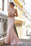 2024 Prom Dresses Mermaid See-Through Halter Beaded Bodice P5M8X1EA