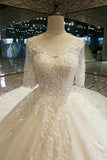 2024 Marvelous Wedding Dresses A Line With Beading Royal LuxuryTrain PZQK515X