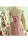 2024 Tulle Bridesmaid Dresses Strapless Ruched Bodice With PSE6LRA9