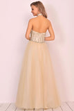 2024 A-Line Halter Prom Dress Floor-Length Tulle PDPGDNZG