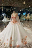 2024 Elegant Scoop Neck Wedding Dresses Tulle A-Line Lace Up With PDTNKB7N