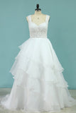 2024 New Arrival Wedding Dresses Straps A Line Organza PML486DS