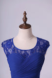 2024 Homecoming Dresses Dark Royal Blue A Line Short Square Neckline Open Back Lace & PRMYNYJ2