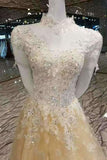 2024 New Arrival Floral Prom Dresses Lace Up With Beads And PA19R6GP