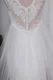 2024 Mermaid V Neck Wedding Dresses Tulle With Applique Chapel PH5GH3C7